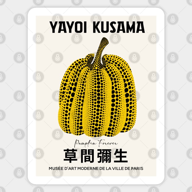 Yayoi Kusama Pumpkin Exhibition Poster Sticker by VanillaArt